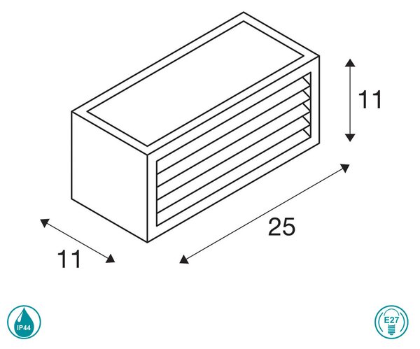 Απλίκα Εξωτερικού Χώρου SLV Box-L E27 232495 Ανθρακί