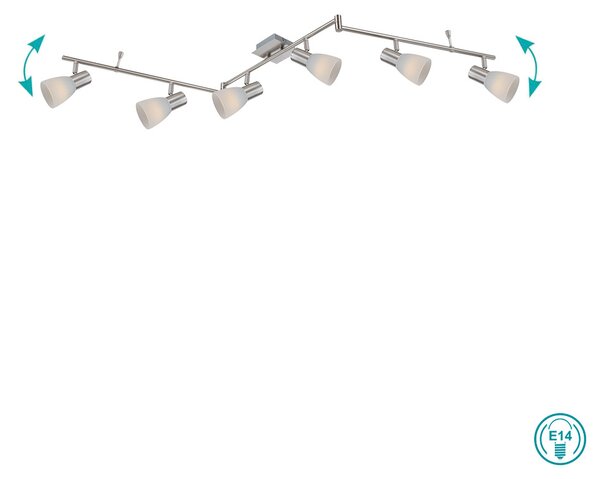 Φωτιστικό Οροφής Globo Lighting Parry I 54534-6 Νίκελ Ματ