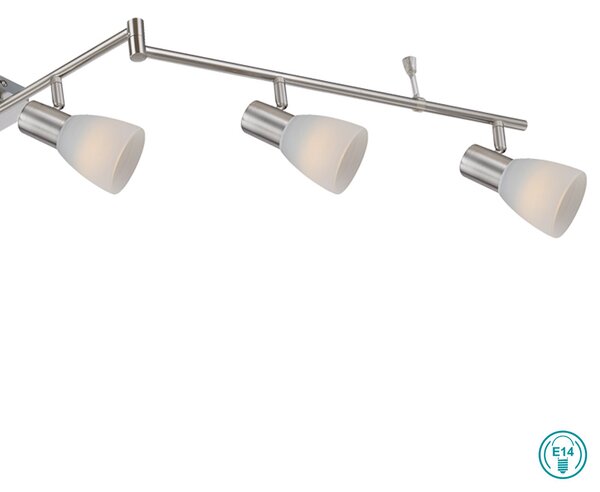 Φωτιστικό Οροφής Globo Lighting Parry I 54534-6 Νίκελ Ματ