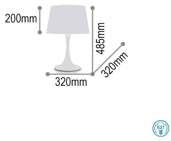 Επιτραπέζιο Φωτιστικό Ideal Lux London 110448 Λευκό