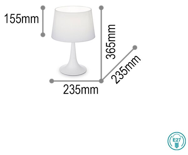Πορτατίφ Ideal Lux London 110530 Λευκό