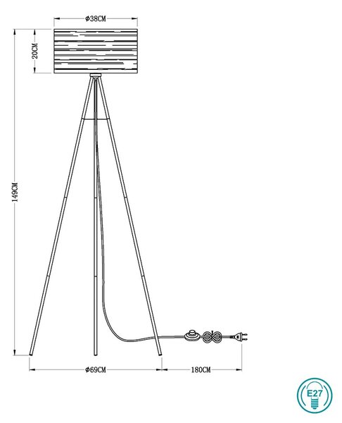 Φωτιστικό Δαπέδου Globo Lighting Tunno 15342S Μαύρο