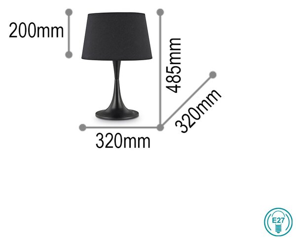 Επιτραπέζιο Φωτιστικό Ideal Lux London 110455 Μαύρο