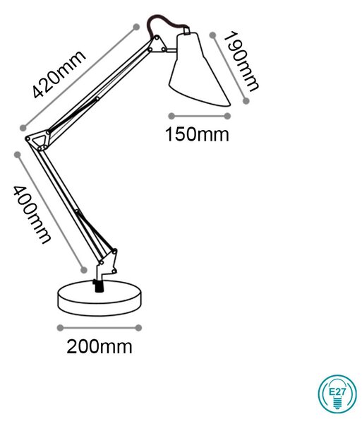 Φωτιστικό Γραφείου Ideal Lux Sally 193946 Λευκό