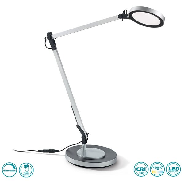 Φωτιστικό Γραφείου Ideal Lux Futura 204895 Ασημί