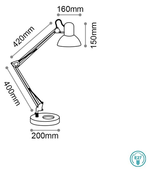 Φωτιστικό Γραφείου Ideal Lux Wally 193991 Λευκό
