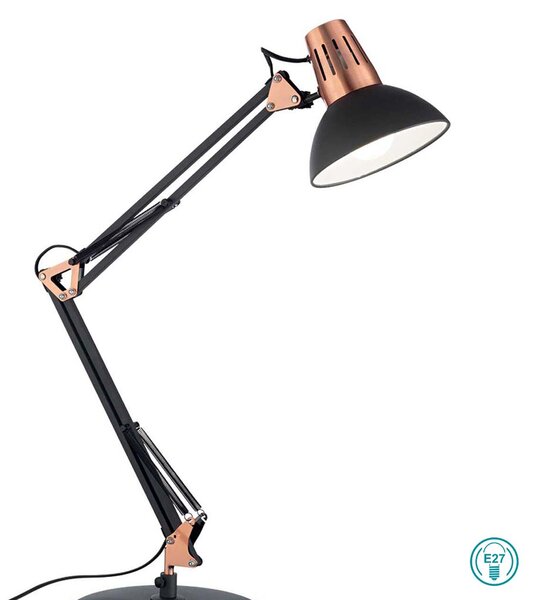 Φωτιστικό Γραφείου Ideal Lux Wally 061191 Μαύρο-Χαλκός