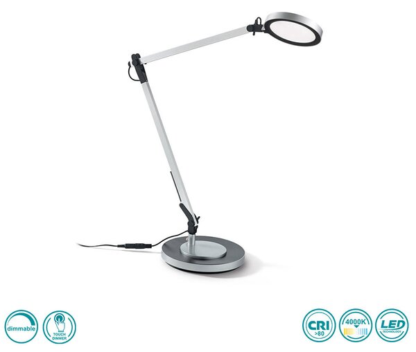 Φωτιστικό Γραφείου Ideal Lux Futura 204895 Ασημί