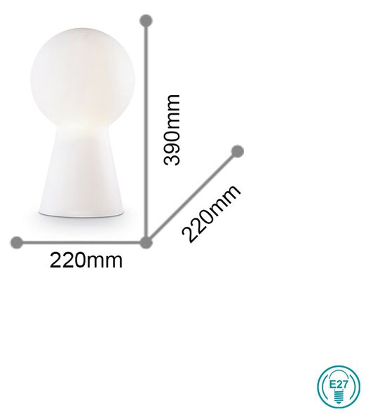 Φωτιστικό Επιτραπέζιο Ideal Lux Birillo 000251 Λευκό