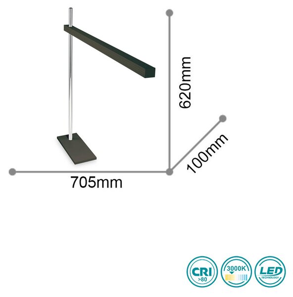 Φωτιστικό Γραφείου Ideal Lux Gru 147659 Μαύρο