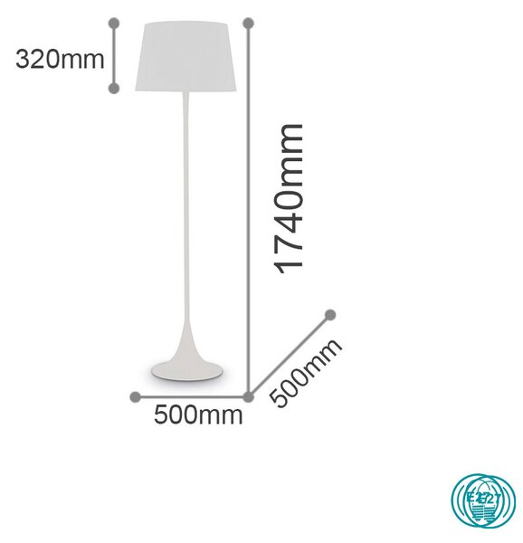 Φωτιστικό Δαπέδου Ideal Lux London 110233 Λευκό