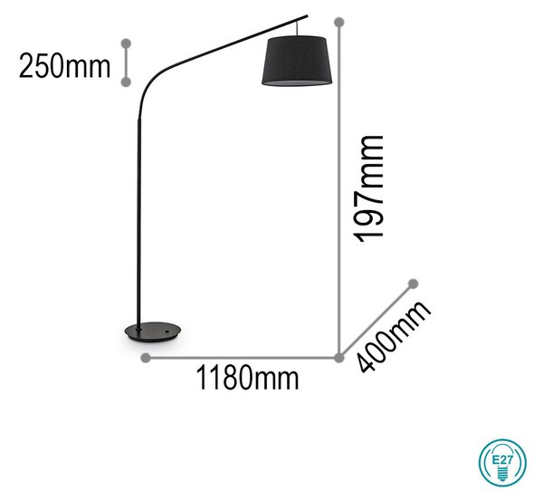 Φωτιστικό Δαπέδου Ideal Lux Daddy 110363 Μαύρο