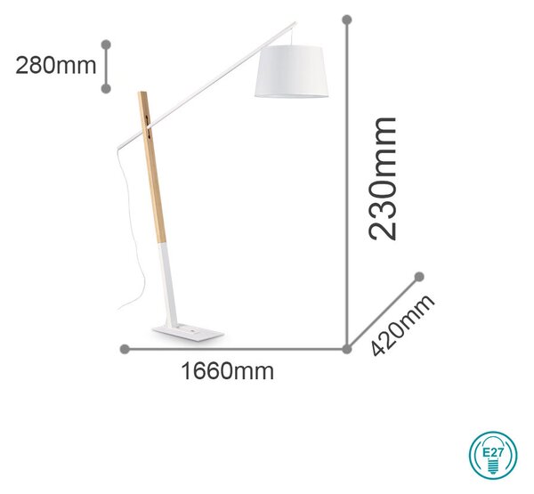 Φωτιστικό Δαπέδου Ideal Lux Eminent 207582 Λευκό