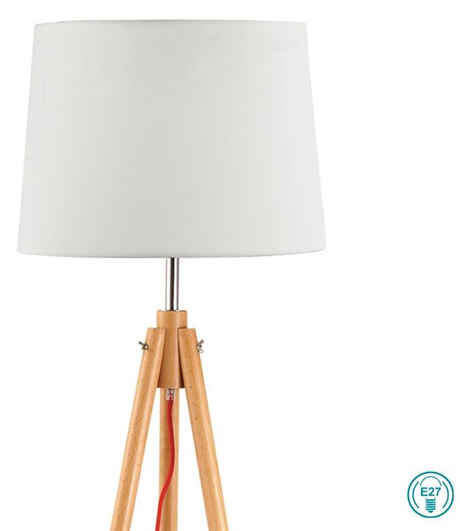 Φωτιστικό Δαπέδου Ideal Lux York 089805 Φυσικό Ξύλο
