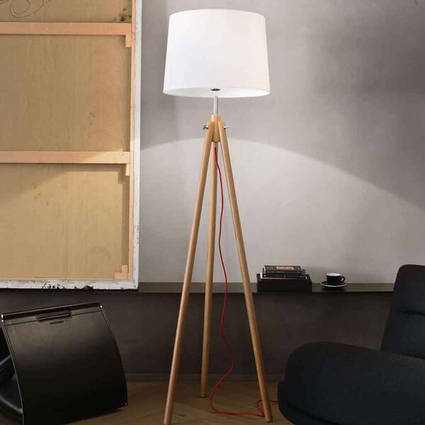Φωτιστικό Δαπέδου Ideal Lux York 089805 Φυσικό Ξύλο