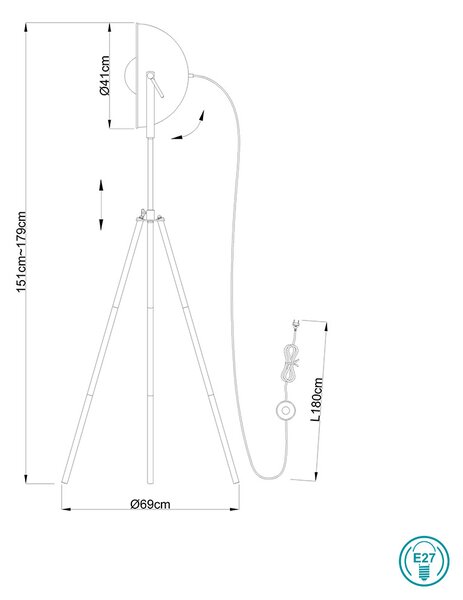 Φωτιστικό Δαπέδου Globo Lighting Lenn 58305 Μαύρο