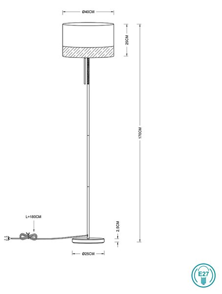 Φωτιστικό Δαπέδου Globo Lighting Chipsy 15221S Νίκελ Ματ