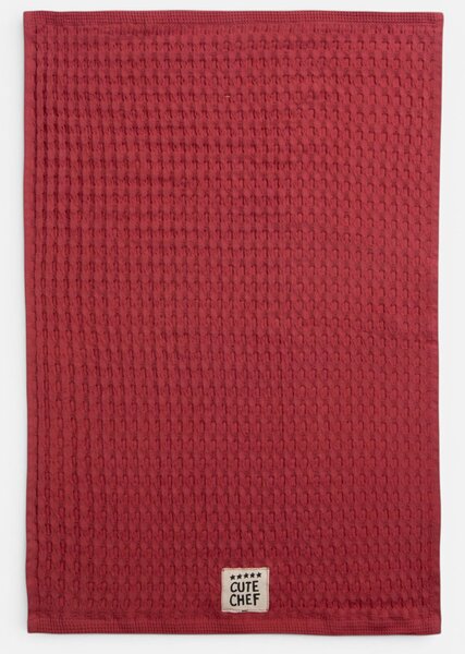 Ποτηρόπανο Πικέ (45x68) Nef-Nef Homeware Cute Chef Bordo