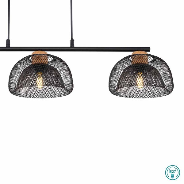 Κρεμαστό Φωτιστικό Ράγα Globo Lighting Vitiano 15393-3 Μαύρο