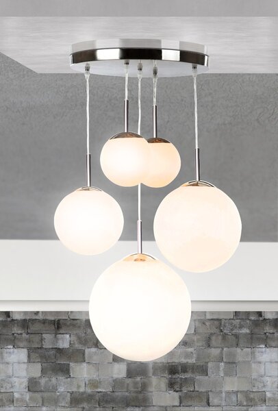 Κρεμαστό Φωτιστικό Globo Lighting Balla 1581-5 Νίκελ Ματ