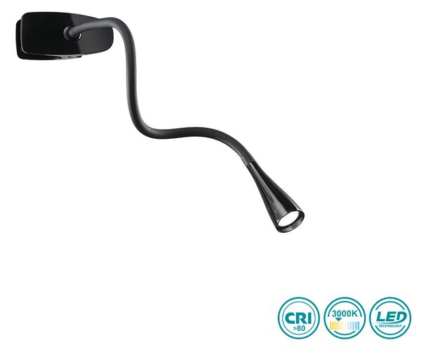 Φωτιστικό Clip-on Perenz Clip Snake 5913N Μαύρο