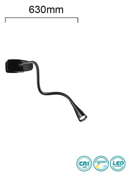 Φωτιστικό Clip-on Perenz Clip Snake 5913N Μαύρο