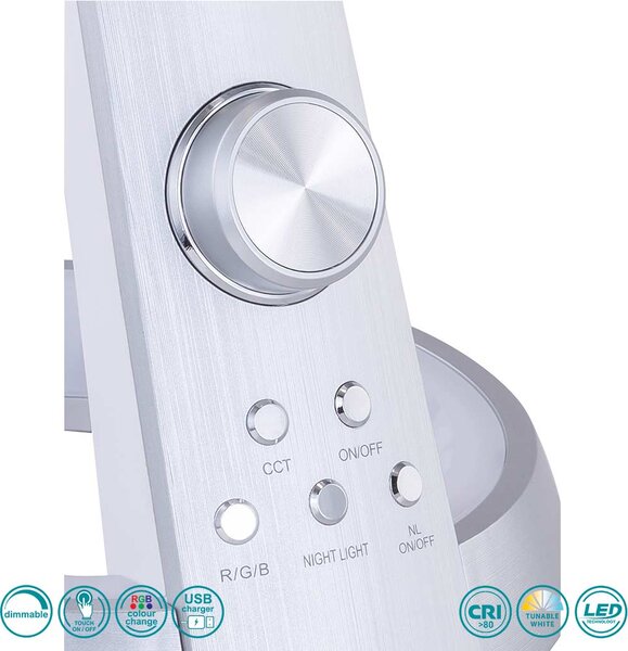 Πορτατίφ Γραφείου Globo Lighting Mitti 58376S Ασημί