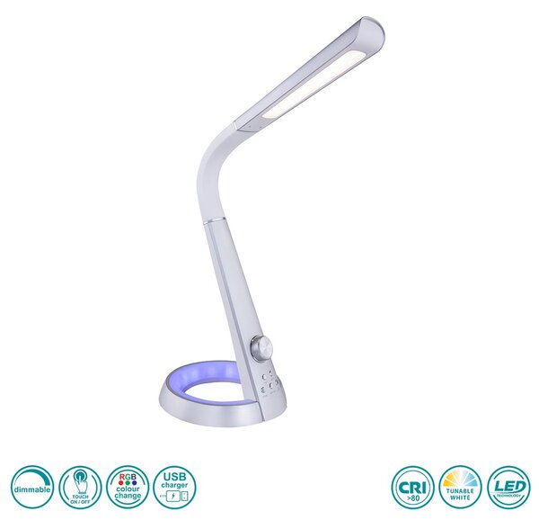 Πορτατίφ Γραφείου Globo Lighting Mitti 58376S Ασημί
