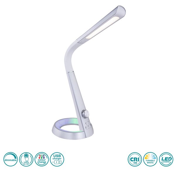 Πορτατίφ Γραφείου Globo Lighting Mitti 58376S Ασημί