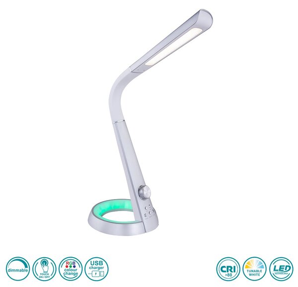 Πορτατίφ Γραφείου Globo Lighting Mitti 58376S Ασημί
