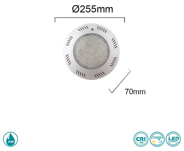 Φωτιστικό Πισίνας Χωνευτό Intec LED-Pelps-BCO 8031414865420