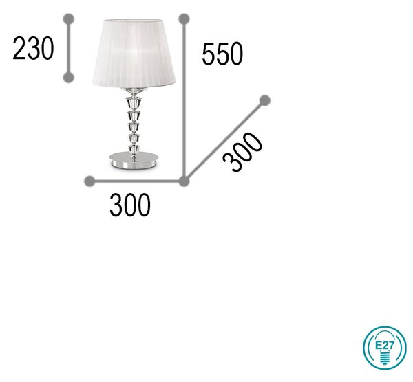 Επιτραπέζιο Φωτιστικό Ideal Lux Pegaso 059259 D30 Χρώμιο