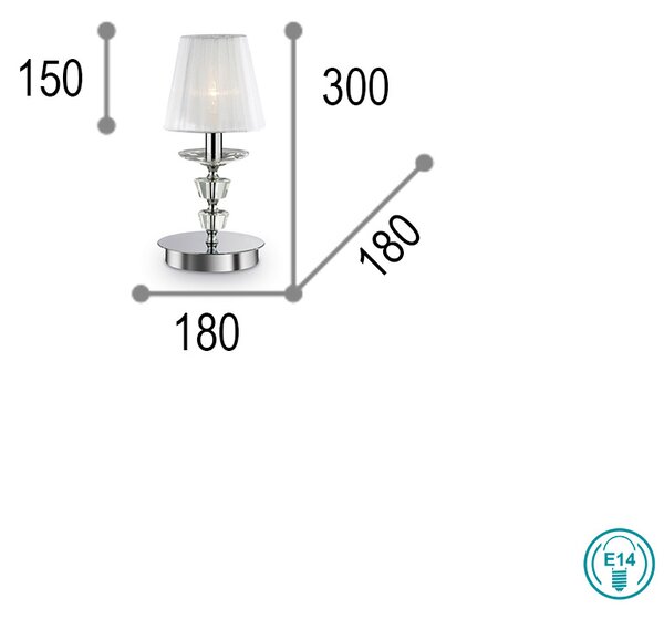Επιτραπέζιο Φωτιστικό Ideal Lux Pegaso 059266 Χρώμιο