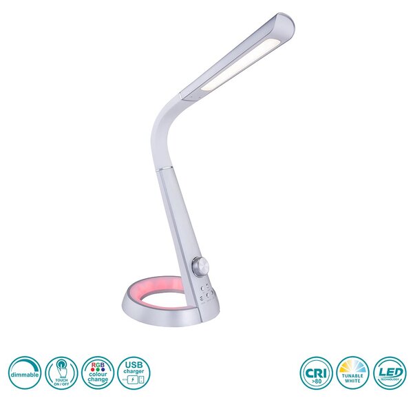 Πορτατίφ Γραφείου Globo Lighting Mitti 58376S Ασημί