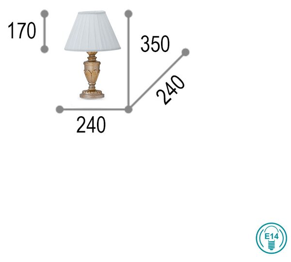Επιτραπέζιο Φωτιστικό Ideal Lux Firenze 020853 Χρυσό