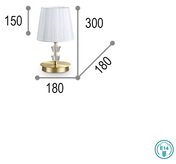 Επιτραπέζιο Φωτιστικό Ideal Lux Pegaso 197753 Χρυσό Ματ