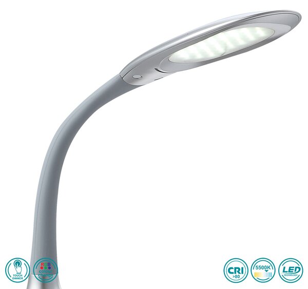 Πορτατίφ Γραφείου Globo Lighting Tarron 58279 Ασημί-Γκρι