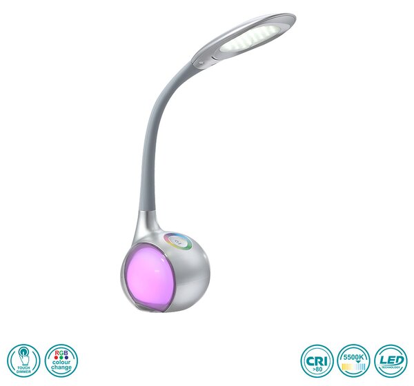 Πορτατίφ Γραφείου Globo Lighting Tarron 58279 Ασημί-Γκρι