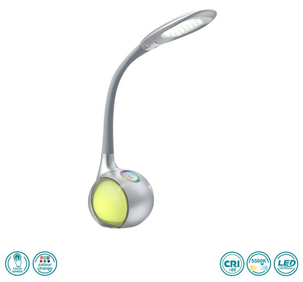Πορτατίφ Γραφείου Globo Lighting Tarron 58279 Ασημί-Γκρι