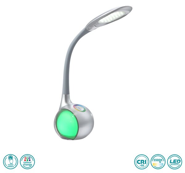 Πορτατίφ Γραφείου Globo Lighting Tarron 58279 Ασημί-Γκρι