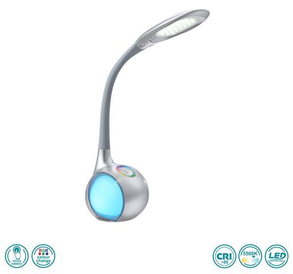 Πορτατίφ Γραφείου Globo Lighting Tarron 58279 Ασημί-Γκρι