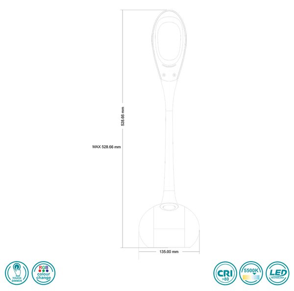 Πορτατίφ Γραφείου Globo Lighting Tarron 58278 Λευκό