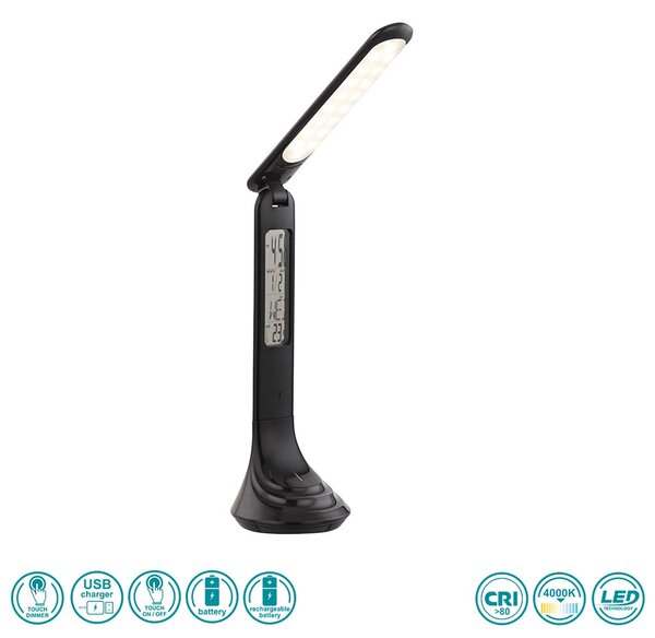 Φωτιστικό Επιτραπέζιο Globo Lighting Tyrell 58329B Μαύρο