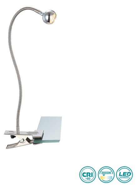 Φωτιστικό Clip-On Globo Lighting Serpent 24109K Νίκελ Ματ