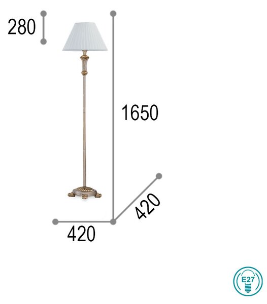 Φωτιστικό Δαπέδου Ideal Lux Firenze 020877 Χρυσό