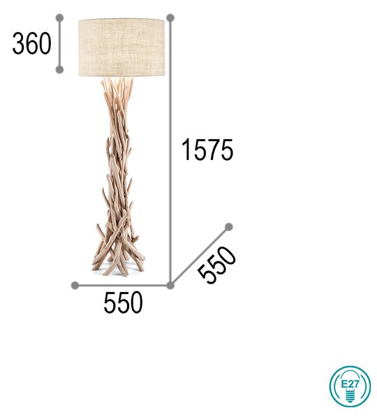 Φωτιστικό Δαπέδου Ideal Lux Driftwood 148939