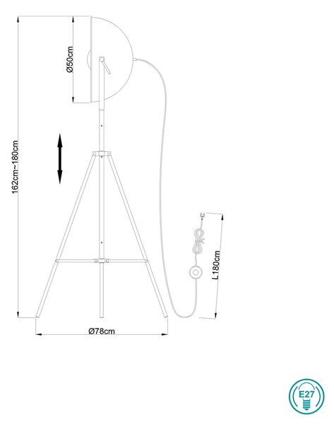 Φωτιστικό Δαπέδου Globo Lighting Xirena 58286 Μαύρο