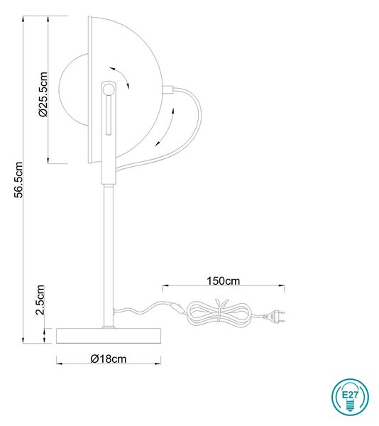 Φωτιστικό Επιτραπέζιο Globo Lighting Xirena 58286T Μαύρο