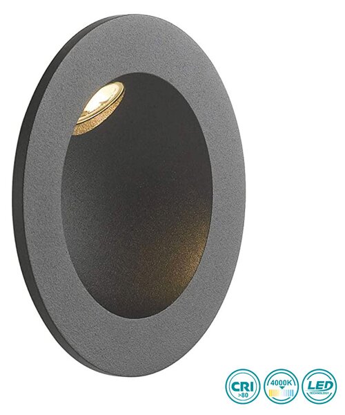 Φωτιστικό Χωνευτό Intec INC-ONYX-R1-NERO 8031440361255 Μαύρο Ματ