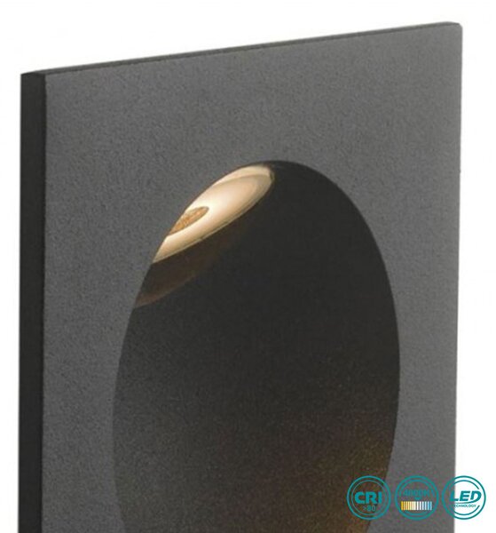 Φωτιστικό Χωνευτό Intec INC-ONYX-Q1-NERO 8031440361262 Μαύρο Ματ